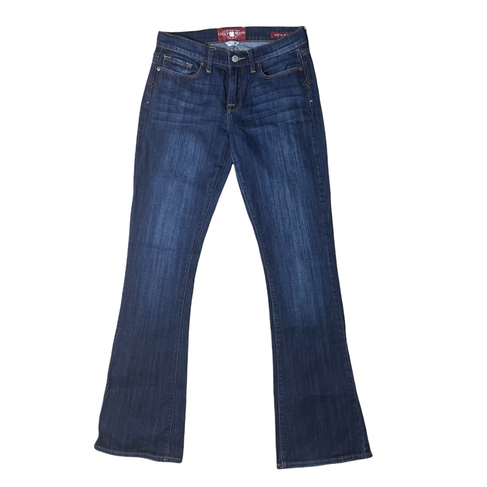 Lucky Brand Sofia Boot Jeans Women's 6/28 Long Blue  Mid Rise Dark Wash